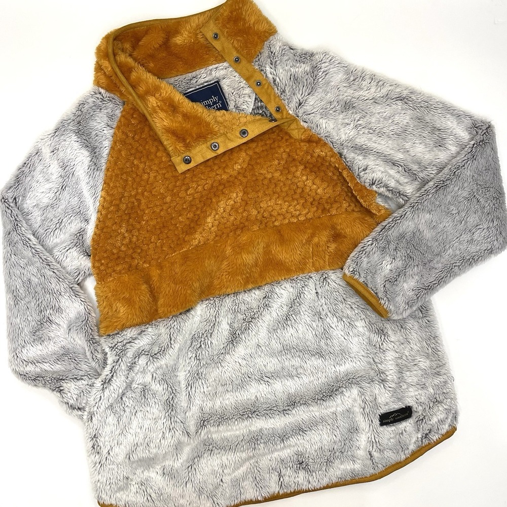 Simply Southern Women's Pullover NEW Gray Orange  Medium